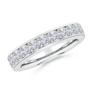 3mm HSI2 Channel-Set Cushion Diamond Half Eternity Wedding Band in White Gold