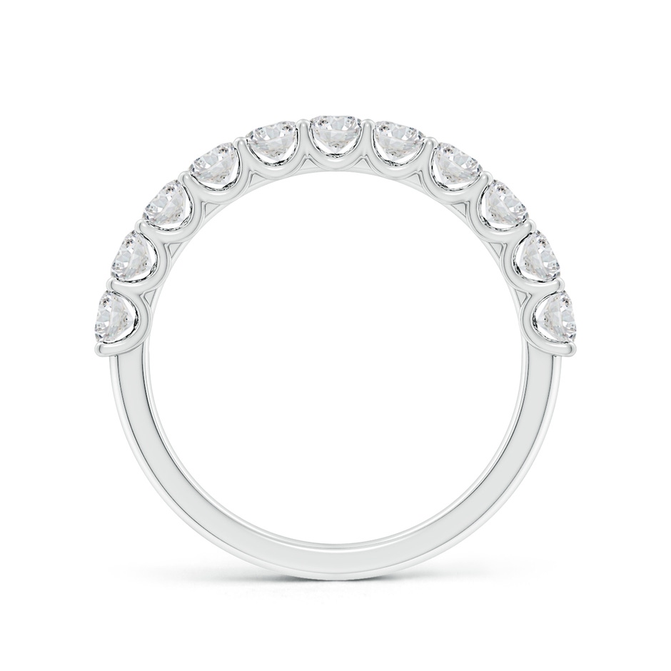 2.7mm HSI2 Shared Prong-Set Round Diamond Half Eternity Wedding Band in S999 Silver side 199
