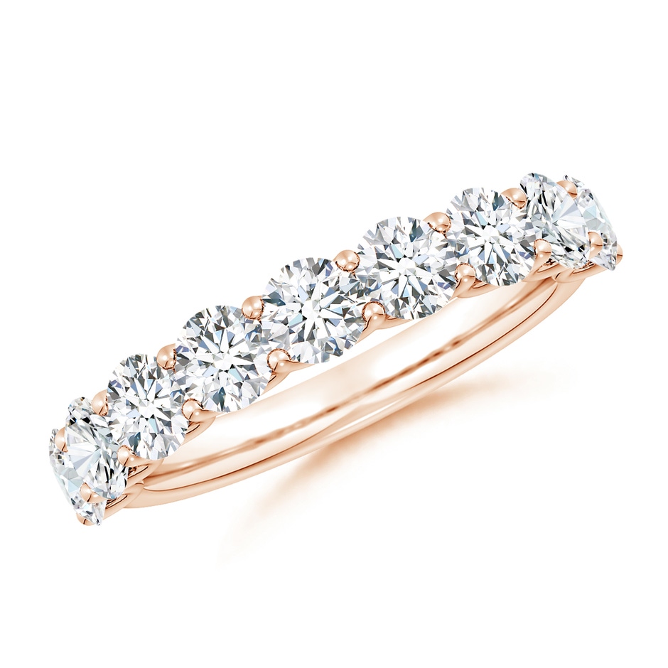 3.75mm GVS2 Shared Prong-Set Round Diamond Half Eternity Wedding Band in Rose Gold 