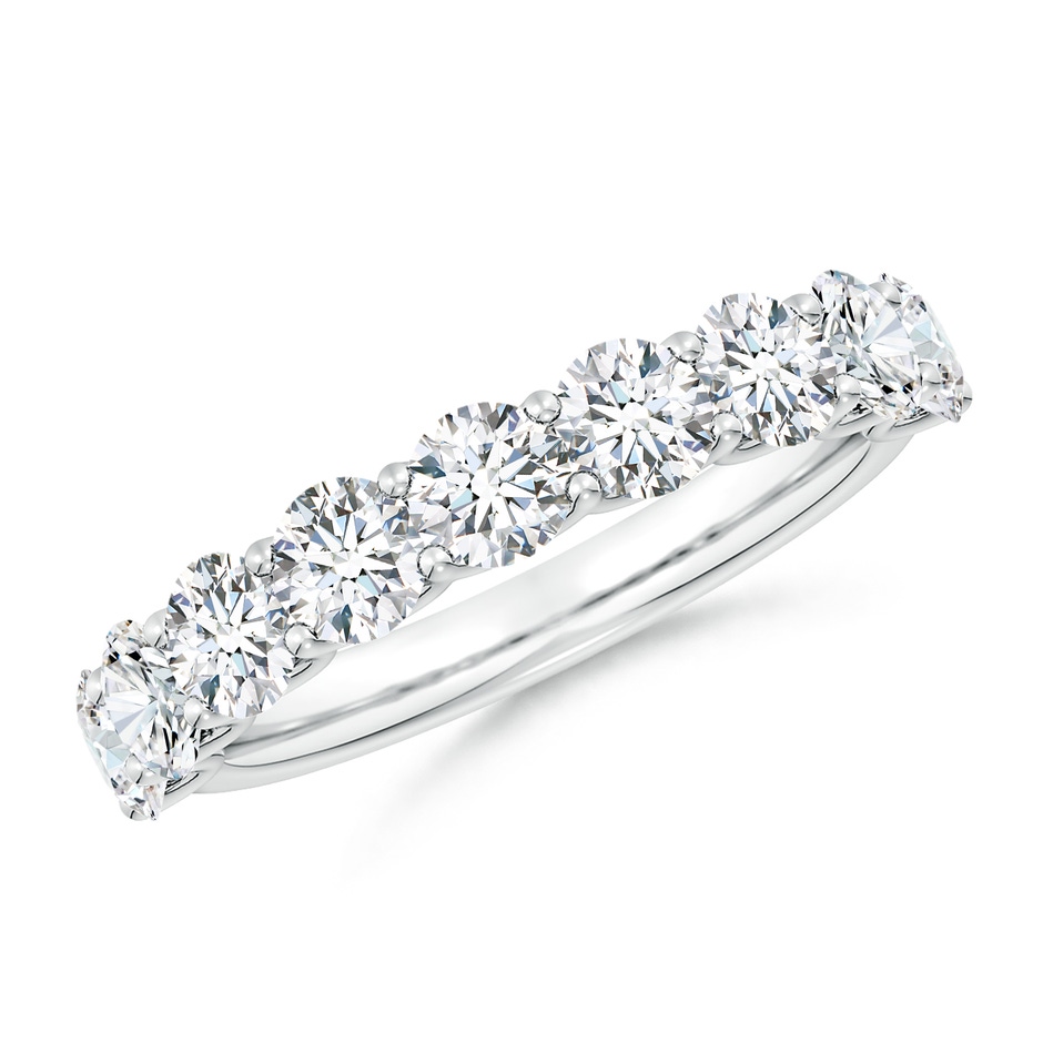 3.75mm GVS2 Shared Prong-Set Round Diamond Half Eternity Wedding Band in White Gold 