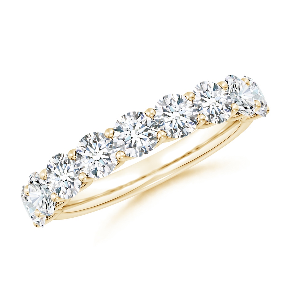 3.75mm GVS2 Shared Prong-Set Round Diamond Half Eternity Wedding Band in Yellow Gold 