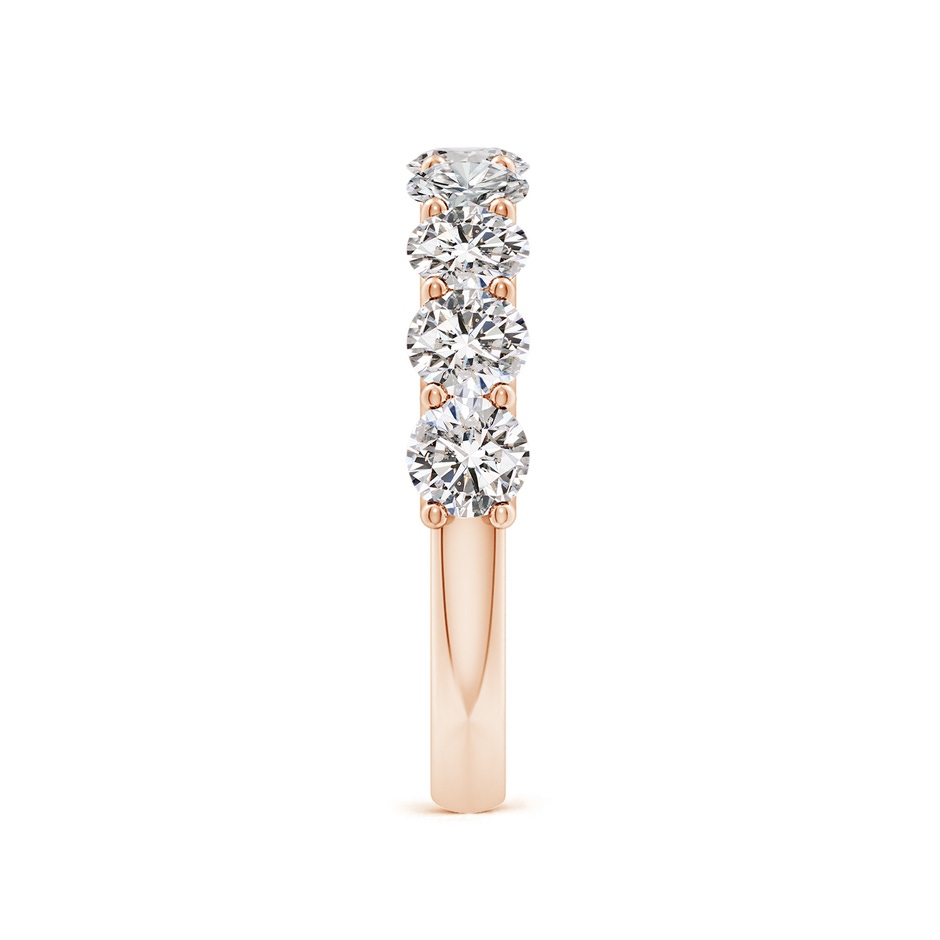 3.75mm IJI1I2 Shared Prong-Set Round Diamond Half Eternity Wedding Band in Rose Gold side 299