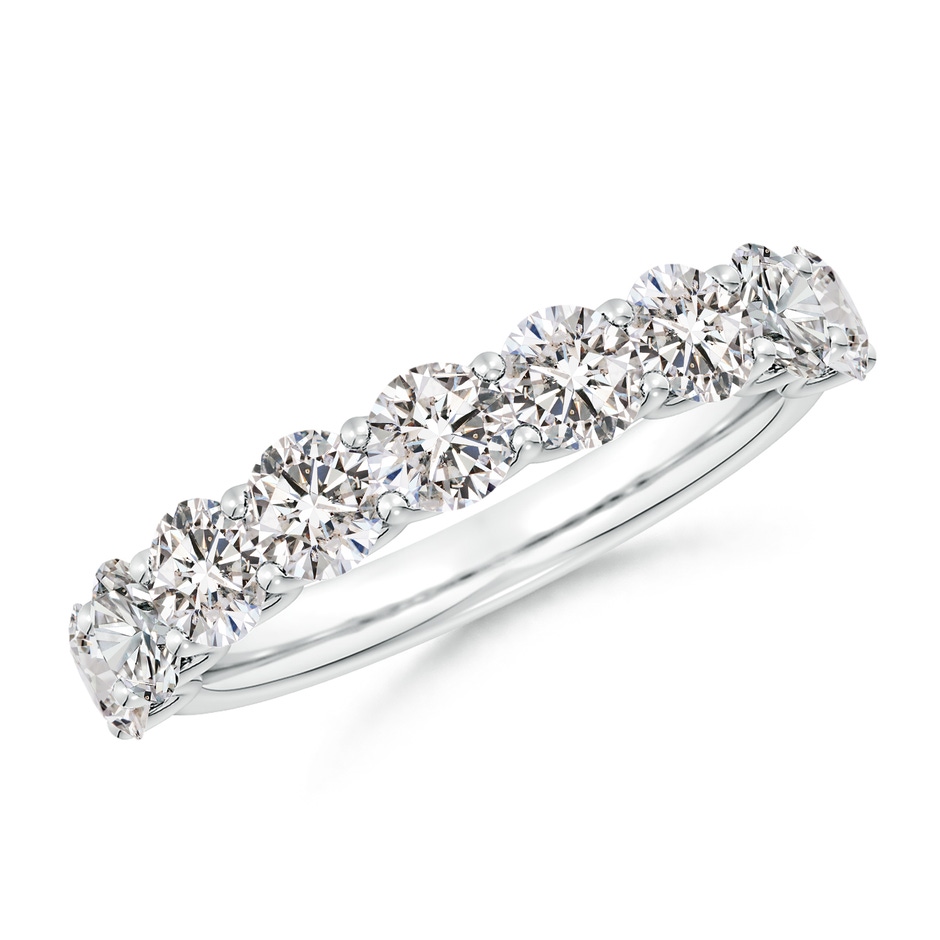 3.75mm IJI1I2 Shared Prong-Set Round Diamond Half Eternity Wedding Band in White Gold 