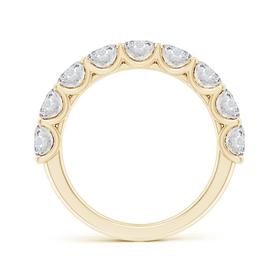 4mm HSI2 Shared Prong-Set Round Diamond Half Eternity Wedding Band in Yellow Gold side 199