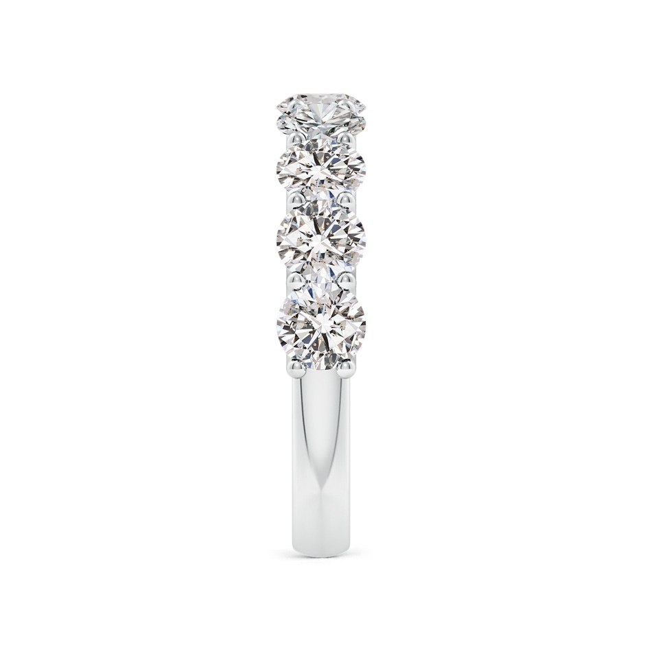 4mm IJI1I2 Shared Prong-Set Round Diamond Half Eternity Wedding Band in 18K White Gold side 299