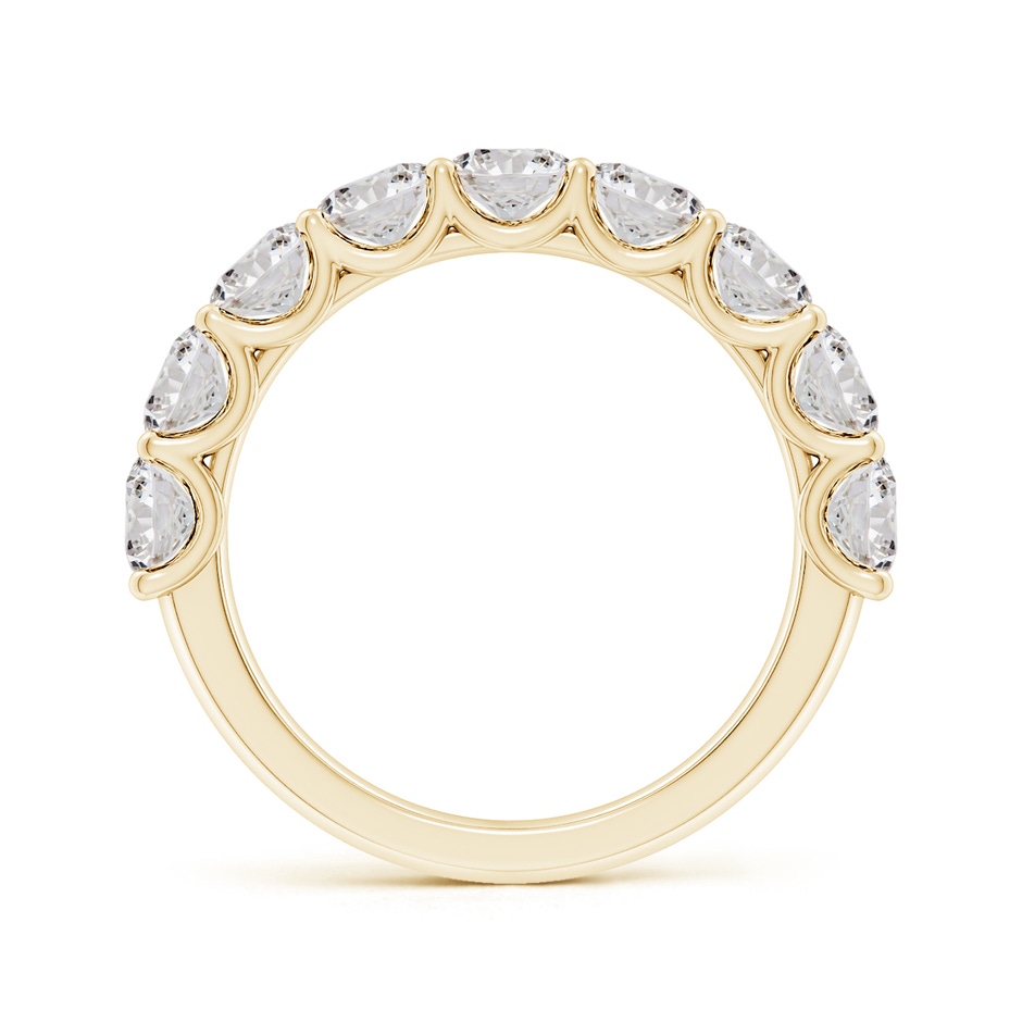 4mm IJI1I2 Shared Prong-Set Round Diamond Half Eternity Wedding Band in Yellow Gold side 199