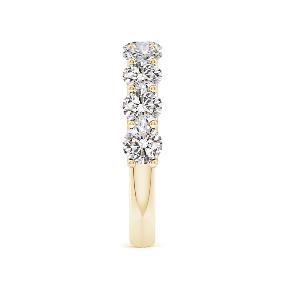 4mm IJI1I2 Shared Prong-Set Round Diamond Half Eternity Wedding Band in Yellow Gold side 299