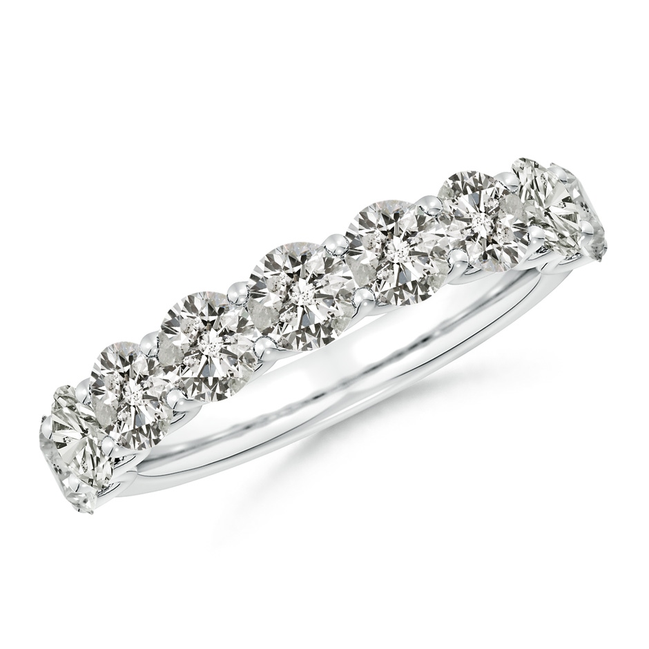 4mm KI3 Shared Prong-Set Round Diamond Half Eternity Wedding Band in P950 Platinum 
