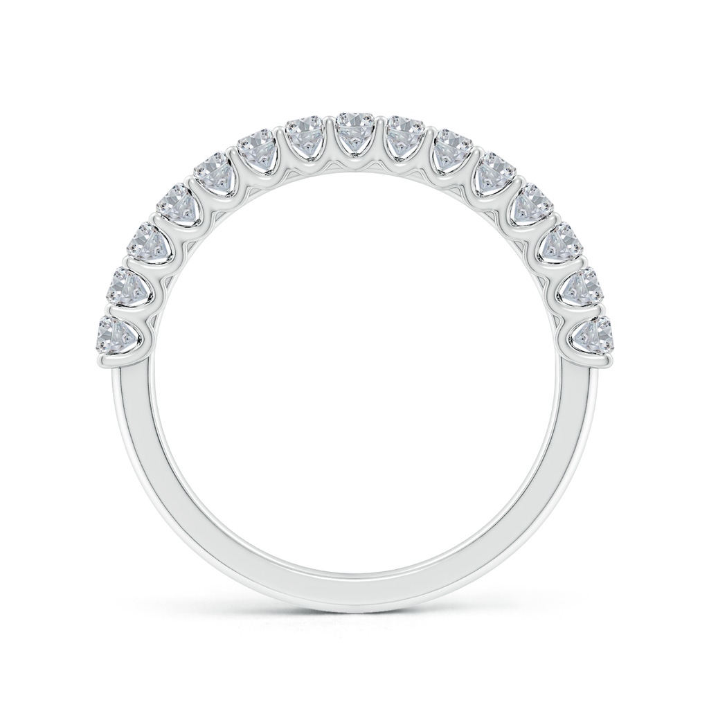 3x2mm HSI2 Shared Prong-Set Oval Diamond Half Eternity Wedding Band in White Gold - side 199