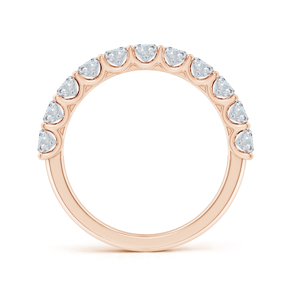 4x3mm GVS2 Shared Prong-Set Oval Diamond Half Eternity Wedding Band in Rose Gold side 199