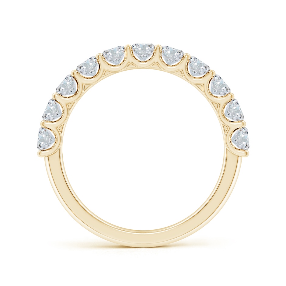 4x3mm GVS2 Shared Prong-Set Oval Diamond Half Eternity Wedding Band in Yellow Gold side 199