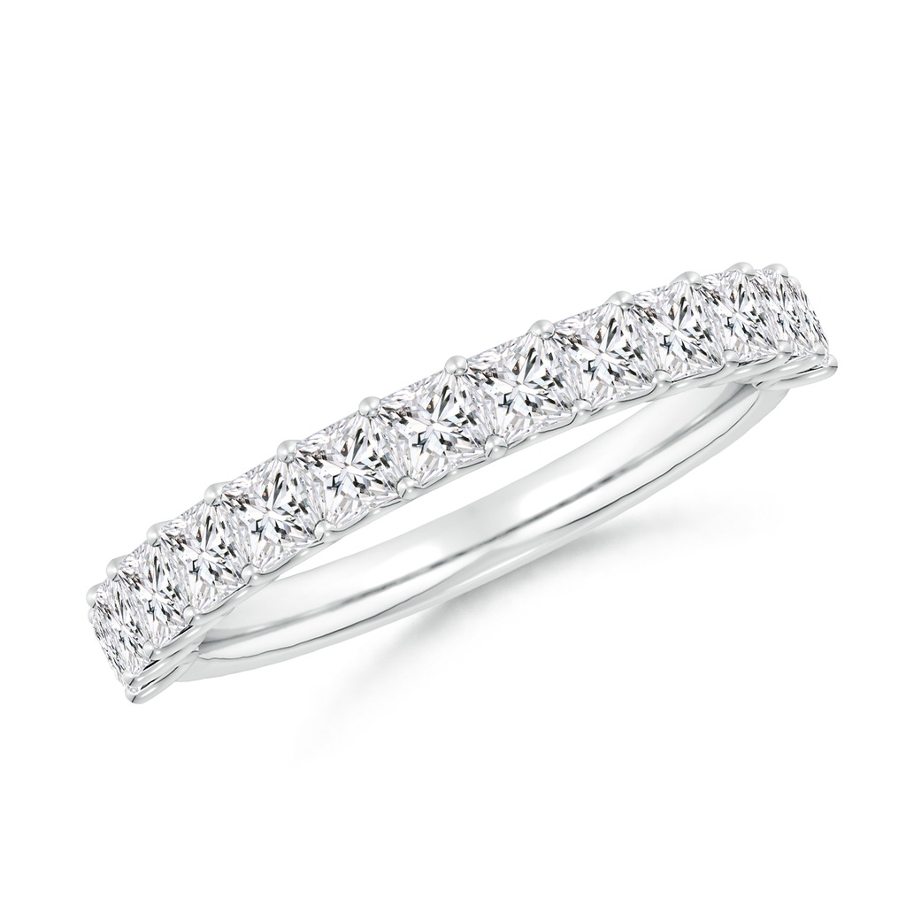 2.5mm HSI2 Shared Prong-Set Princess-Cut Diamond Half Eternity Wedding Band in White Gold