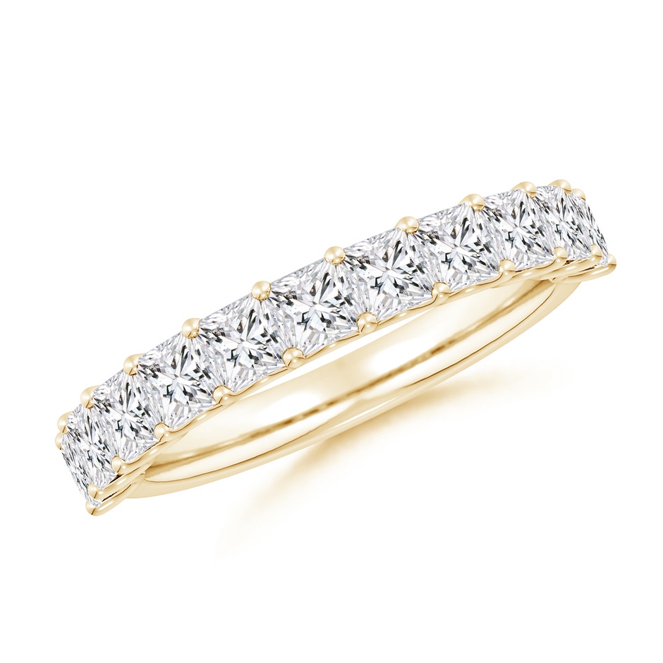 3mm HSI2 Shared Prong-Set Princess-Cut Diamond Half Eternity Wedding Band in Yellow Gold 