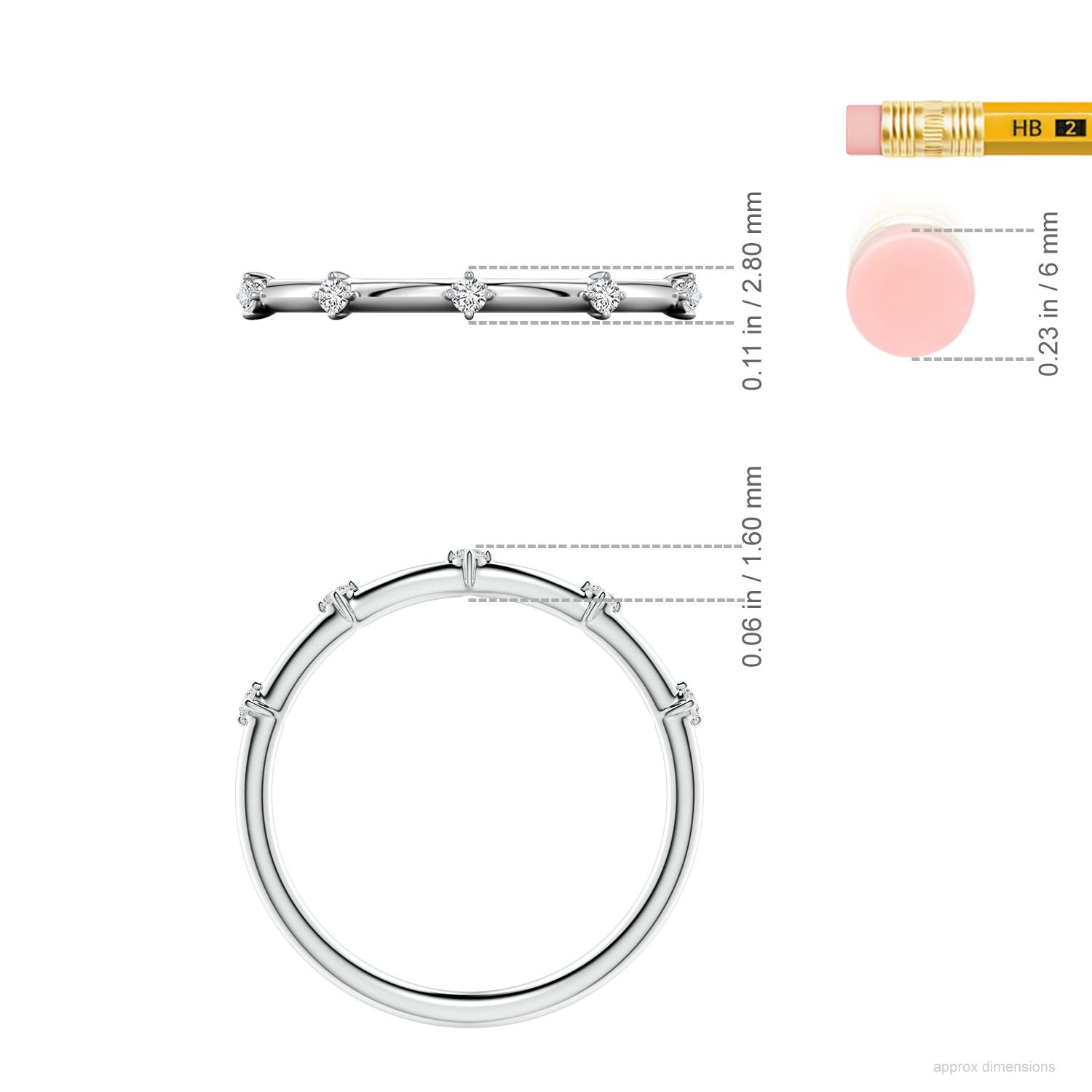 1.5mm HSI2 WRD_SR5008D-WG-HSI2-1.5 in White Gold - ruler
