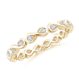 1.5mm GVS2 Prong Set Round Diamond Infinity Knot Wedding Band in 65 Yellow Gold