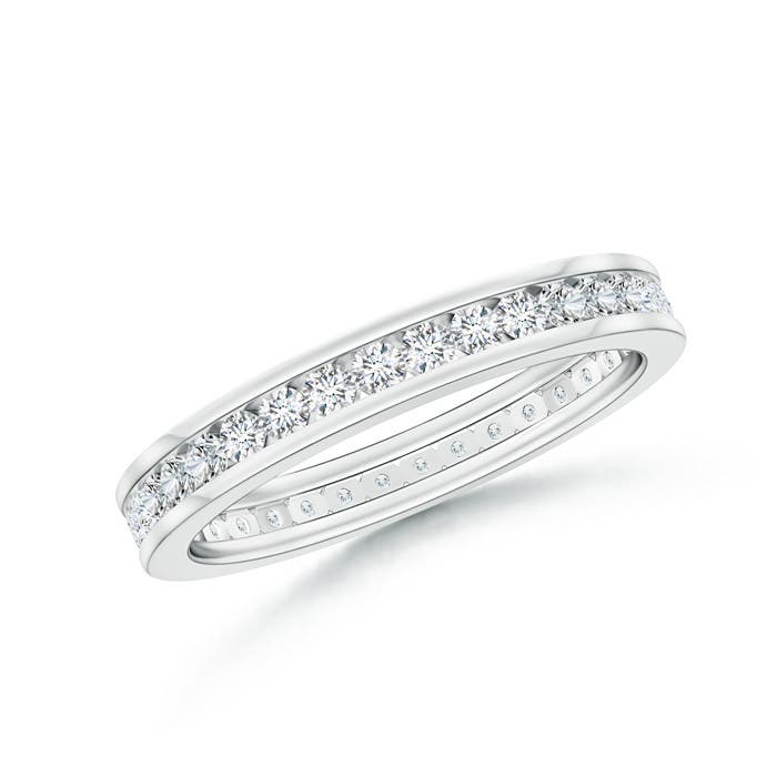 1.5mm GVS2 Channel Set Eternity Diamond Wedding Band in 65 White Gold