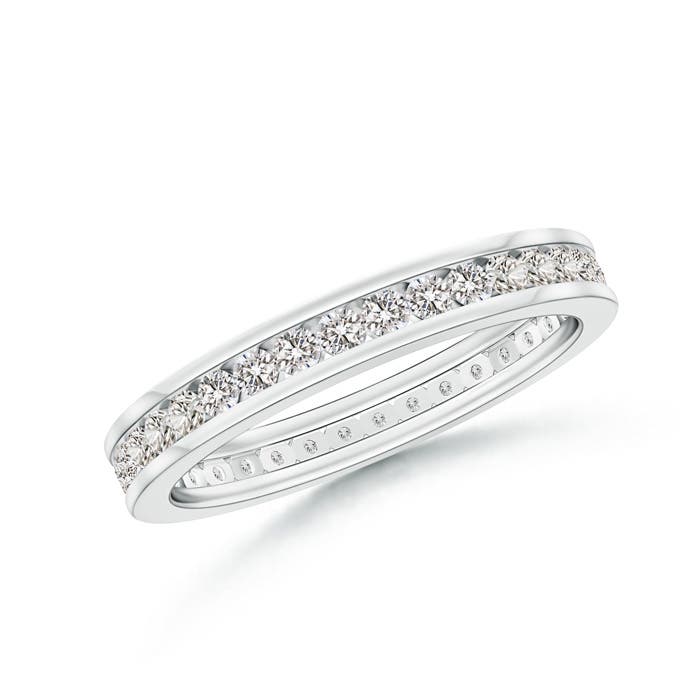 1.5mm IJI1I2 Channel Set Eternity Diamond Wedding Band in 65 White Gold