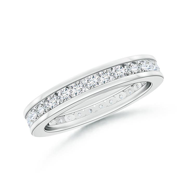 1.7mm GVS2 Channel Set Eternity Diamond Wedding Band in 55 White Gold