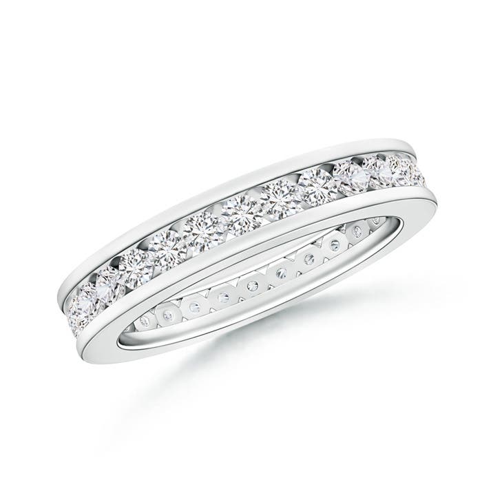 2mm HSI2 Channel Set Eternity Diamond Wedding Band in 65 White Gold