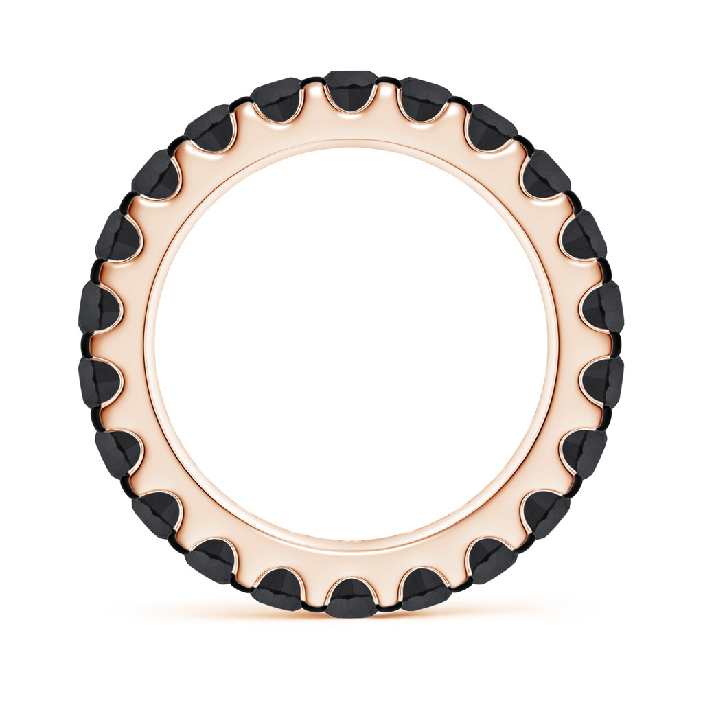 3.3mm AA Prong Set Round Black Diamond Eternity Wedding Band in 75 10K Rose Gold - side_1