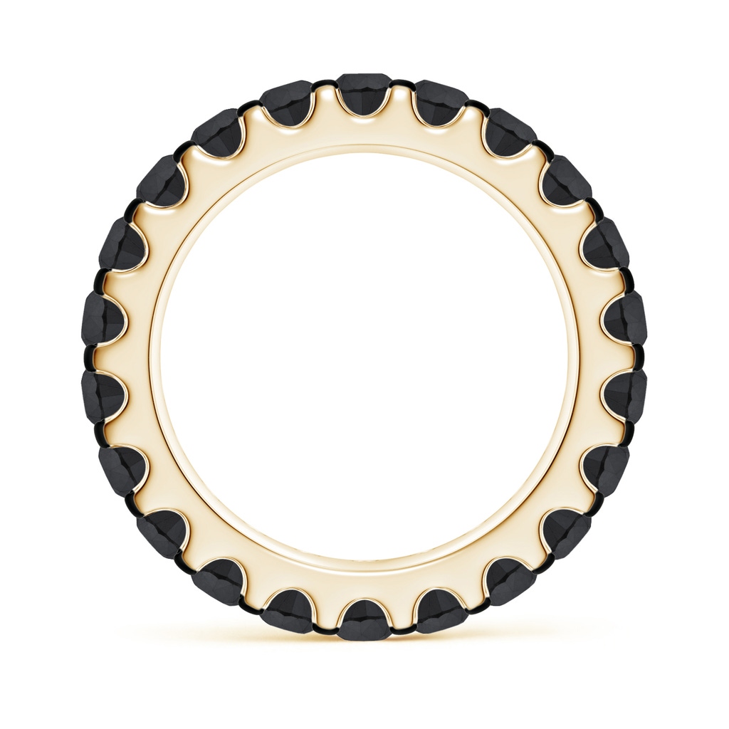 3.3mm AA Prong Set Round Black Diamond Eternity Wedding Band in 75 Yellow Gold - side_1