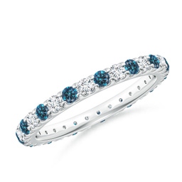 Eternity Platinum Enhanced Blue Diamond Rings