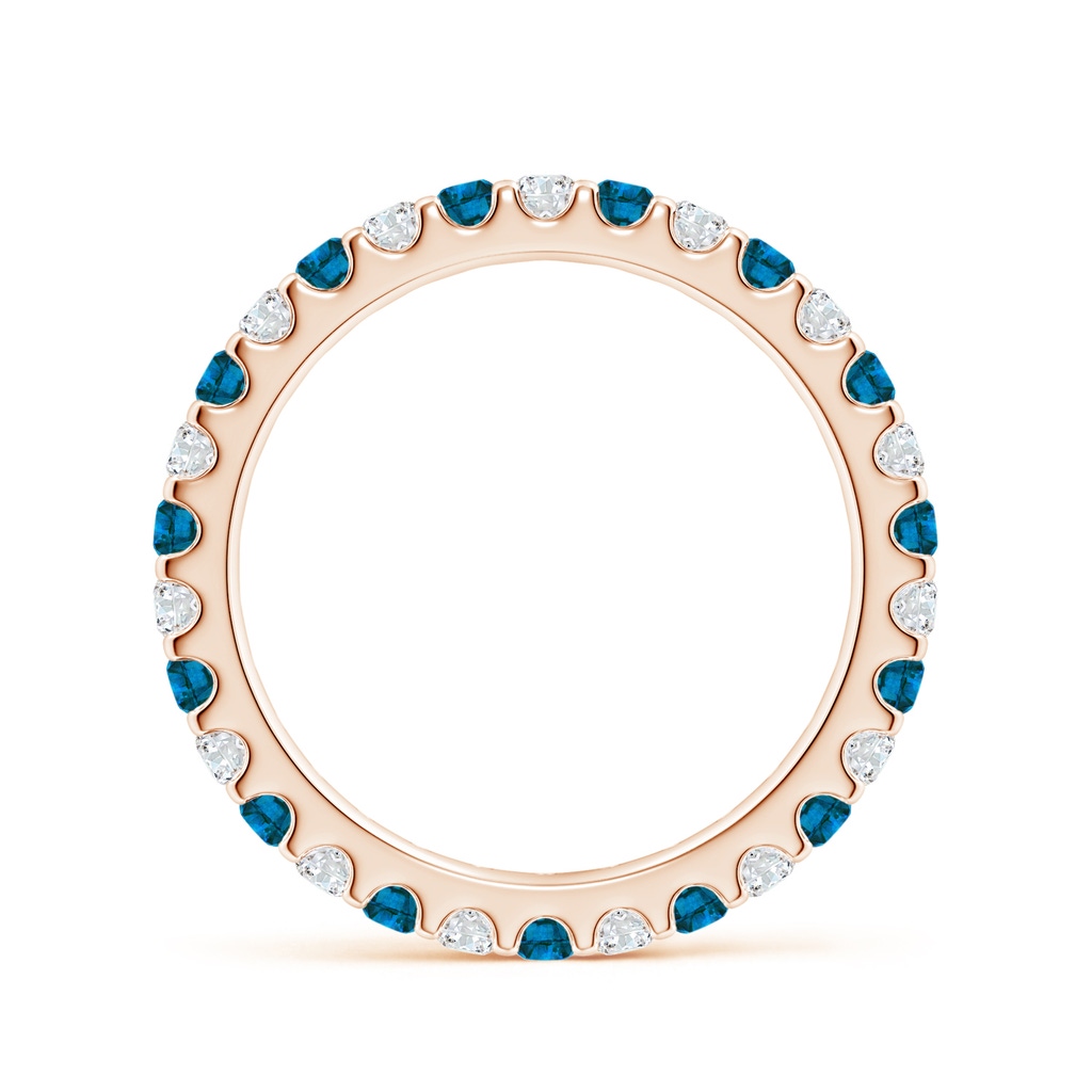 2mm AAA Shared Prong-Set White and Blue Diamond Eternity Band in 60 Rose Gold - side_1
