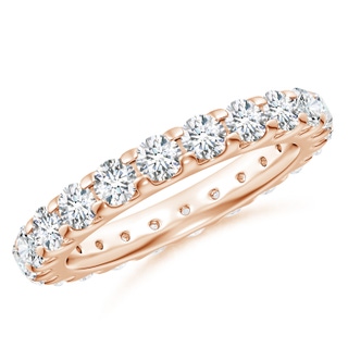 3.3mm GVS2 Shared Prong-Set Diamond Eternity Wedding Band for Her in 55 Rose Gold