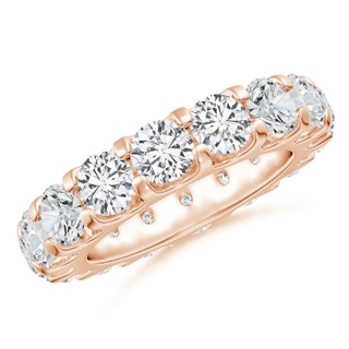 4.5mm HSI2 Shared Prong-Set Diamond Eternity Wedding Band for Her in 55 Rose Gold