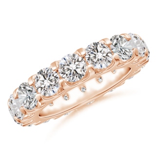 4.5mm IJI1I2 Shared Prong-Set Diamond Eternity Wedding Band for Her in 55 Rose Gold