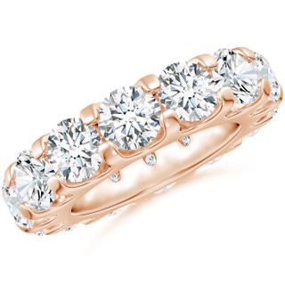 5.4mm GVS2 Shared Prong-Set Diamond Eternity Wedding Band for Her in 55 Rose Gold