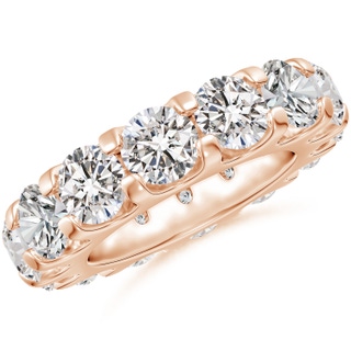 5.4mm IJI1I2 Shared Prong-Set Diamond Eternity Wedding Band for Her in 55 Rose Gold