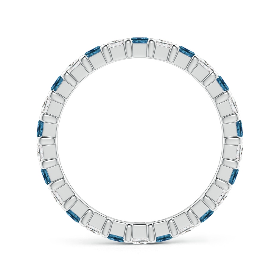 2.3mm AAA Princess-Cut White and Blue Diamond Eternity Band in 60 White Gold product image