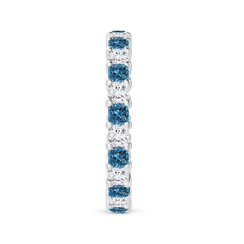 2.3mm AAA Princess-Cut White and Blue Diamond Eternity Band in 60 White Gold product image