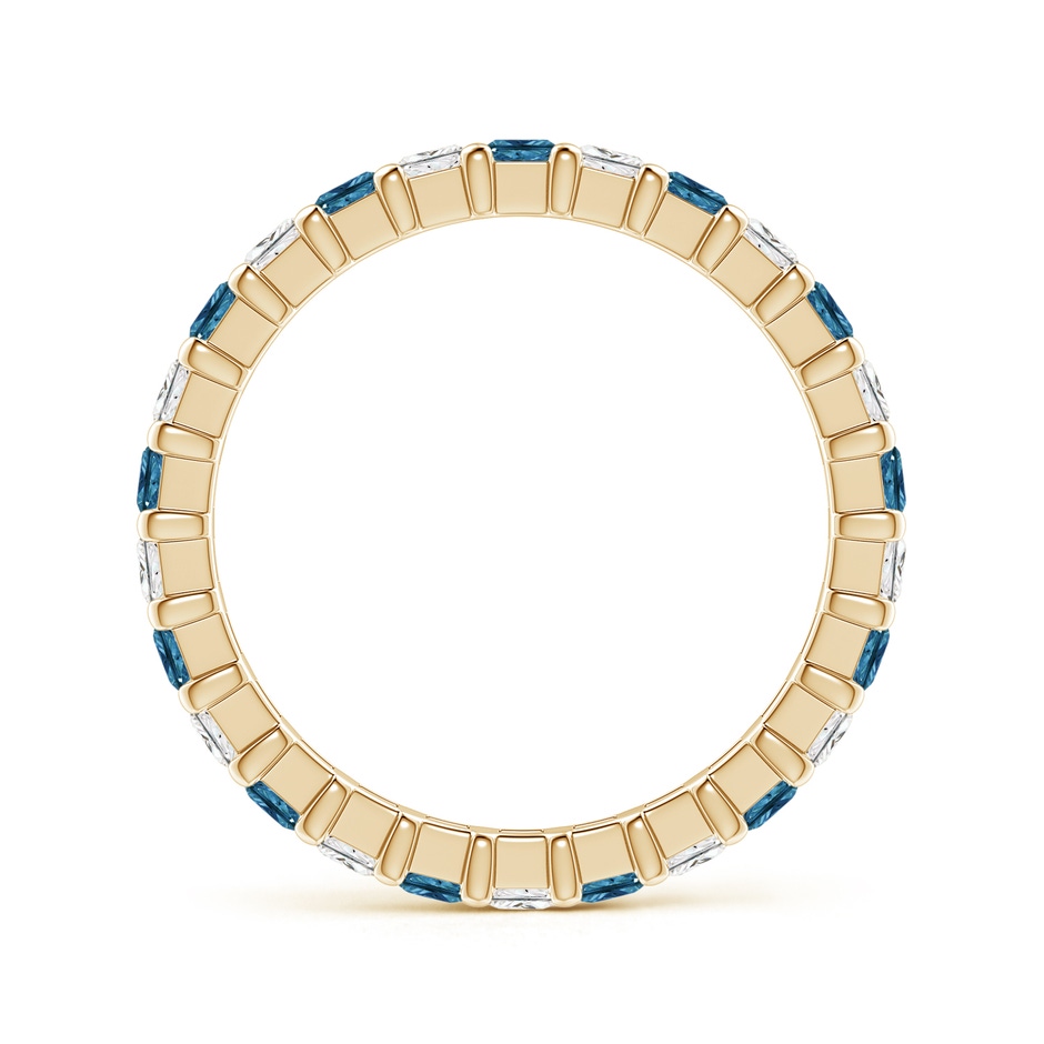 2.3mm AAA Princess-Cut White and Blue Diamond Eternity Band in 65 Yellow Gold product image