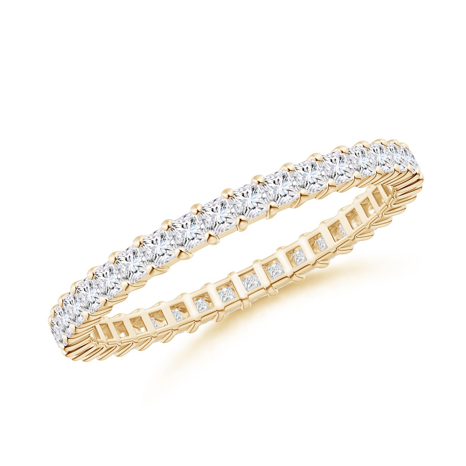1.5mm GVS2 Shared Prong-Set Princess-Cut Diamond Eternity Band in 60 Yellow Gold