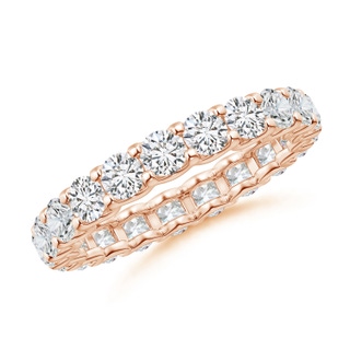 3mm HSI2 Prong Set Diamond Full Eternity Wedding Band in 55 Rose Gold