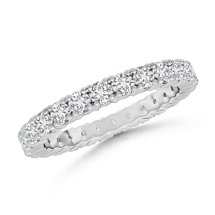 2.4mm HSI2 Round Diamond Full Eternity Wedding Band in 55 White Gold