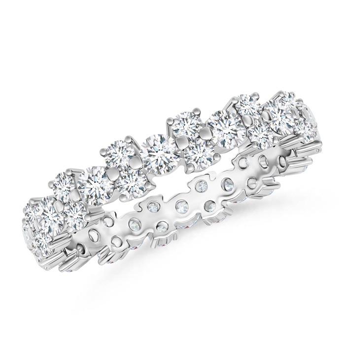 2.4mm GVS2 Garland Round Diamond Eternity Wedding Band in 55 White Gold