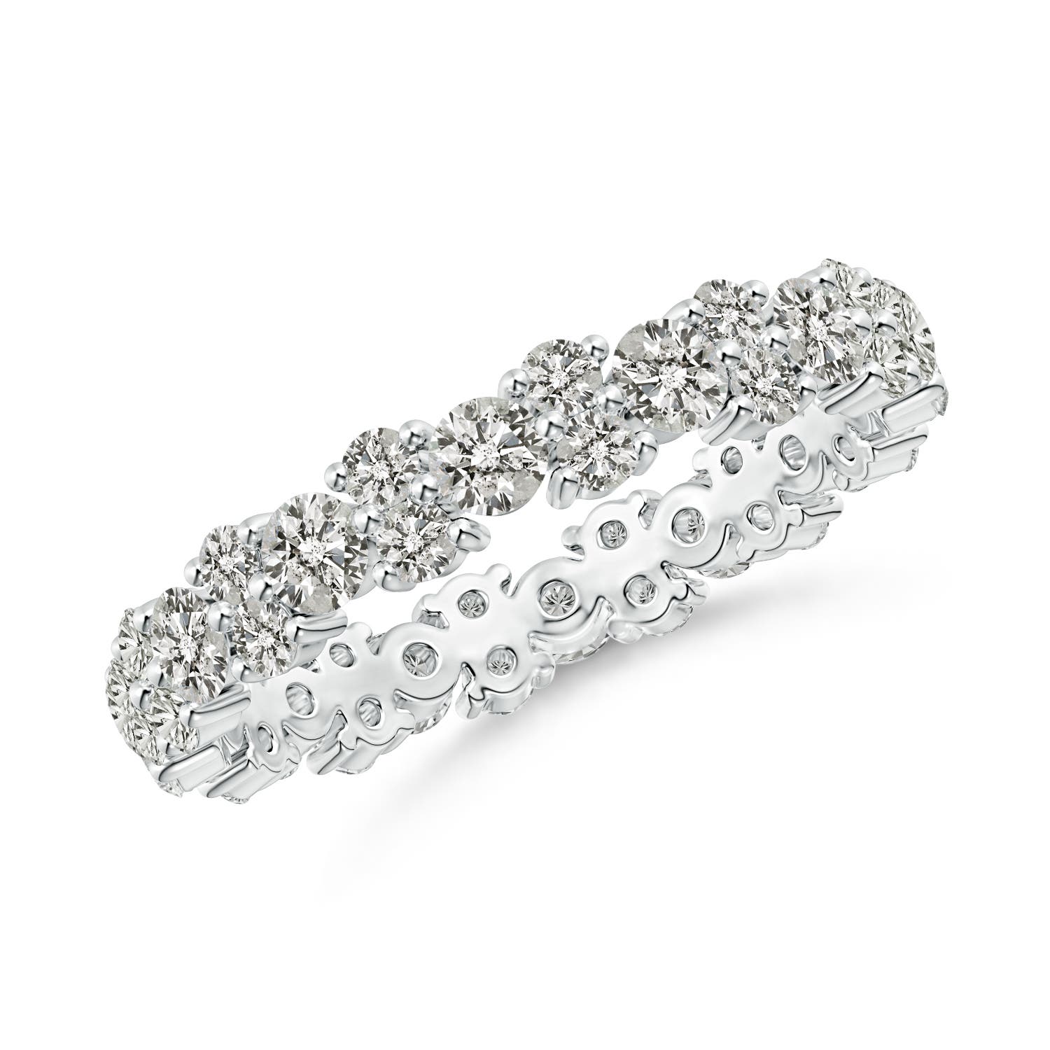 2.4mm KI3 Garland Round Diamond Eternity Wedding Band in 60 White Gold