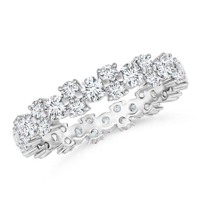 2.6mm GVS2 Garland Round Diamond Eternity Wedding Band in 60 White Gold