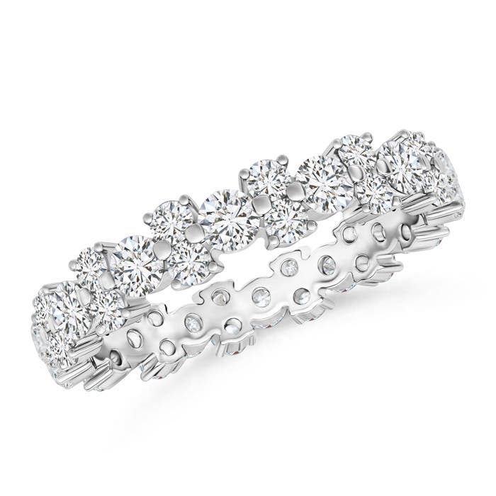 2.6mm HSI2 Garland Round Diamond Eternity Wedding Band in 60 P950 Platinum