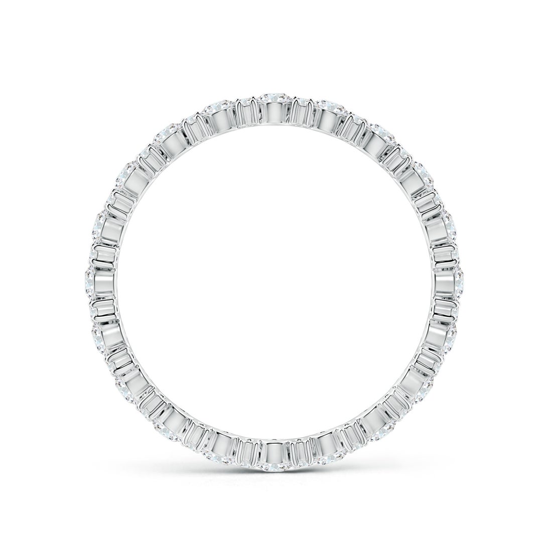 2mm GVS2 Garland Round Diamond Eternity Wedding Band in 65 White Gold - side 1