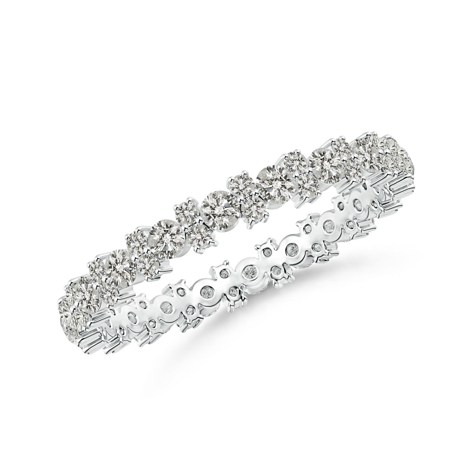2mm KI3 Garland Round Diamond Eternity Wedding Band in 55 White Gold