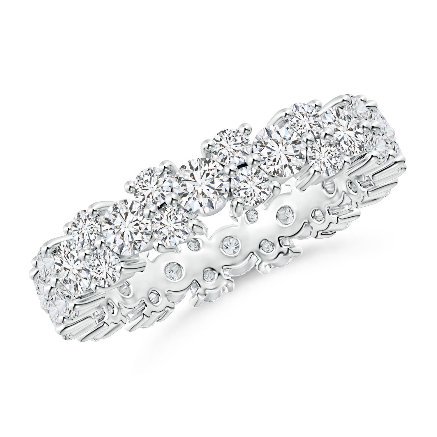 3mm HSI2 Garland Round Diamond Eternity Wedding Band in 65 White Gold