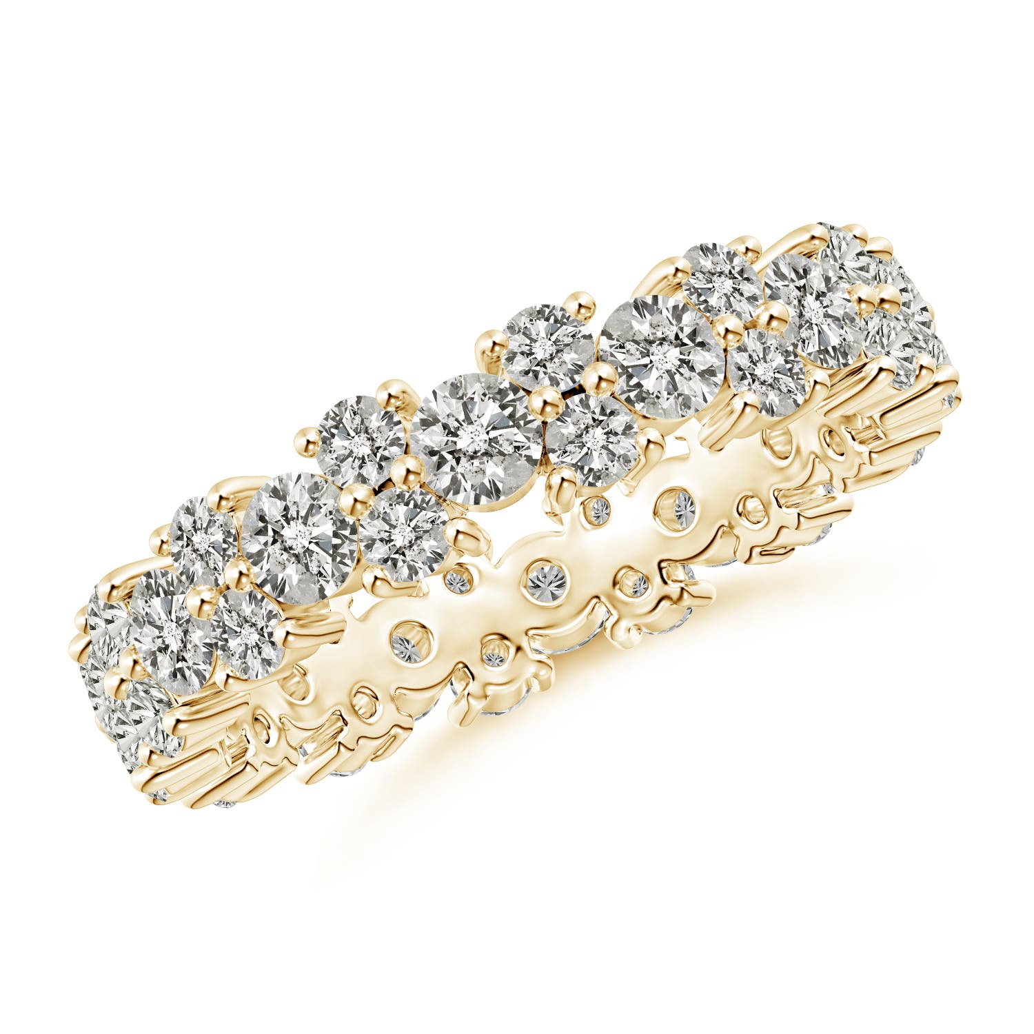 3mm KI3 Garland Round Diamond Eternity Wedding Band in 55 Yellow Gold