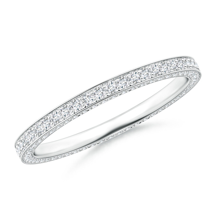 1.1mm GVS2 Trio Pavé Diamond Eternity Wedding Band in 75 White Gold