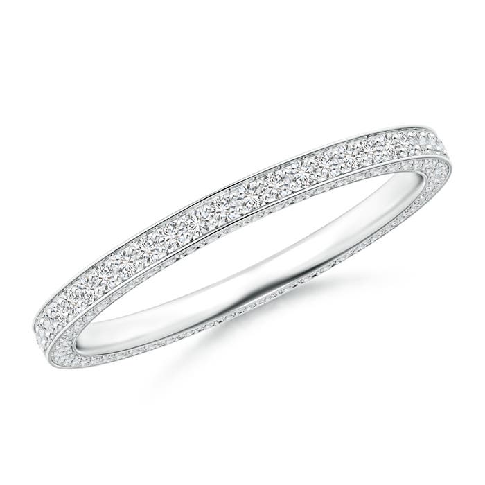 1.1mm HSI2 Trio Pavé Diamond Eternity Wedding Band in 55 P950 Platinum