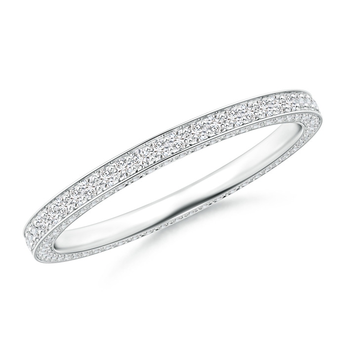 1.1mm HSI2 Trio Pavé Diamond Eternity Wedding Band in 55 White Gold