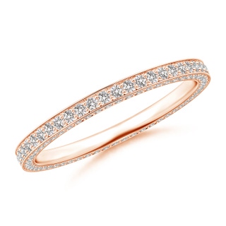 1.1mm IJI1I2 Trio Pavé Diamond Eternity Wedding Band in 55 Rose Gold